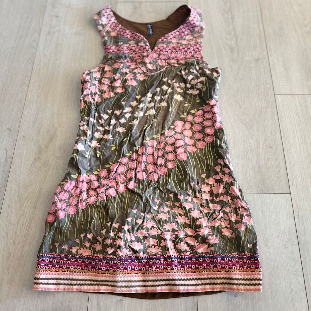 Free People Pretty Young Thing Sleeveless Floral Shift Lined Dress Size 8